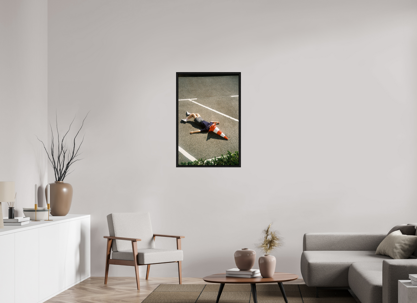 60 x 90 cm, Floater Frame Kegel Tatort